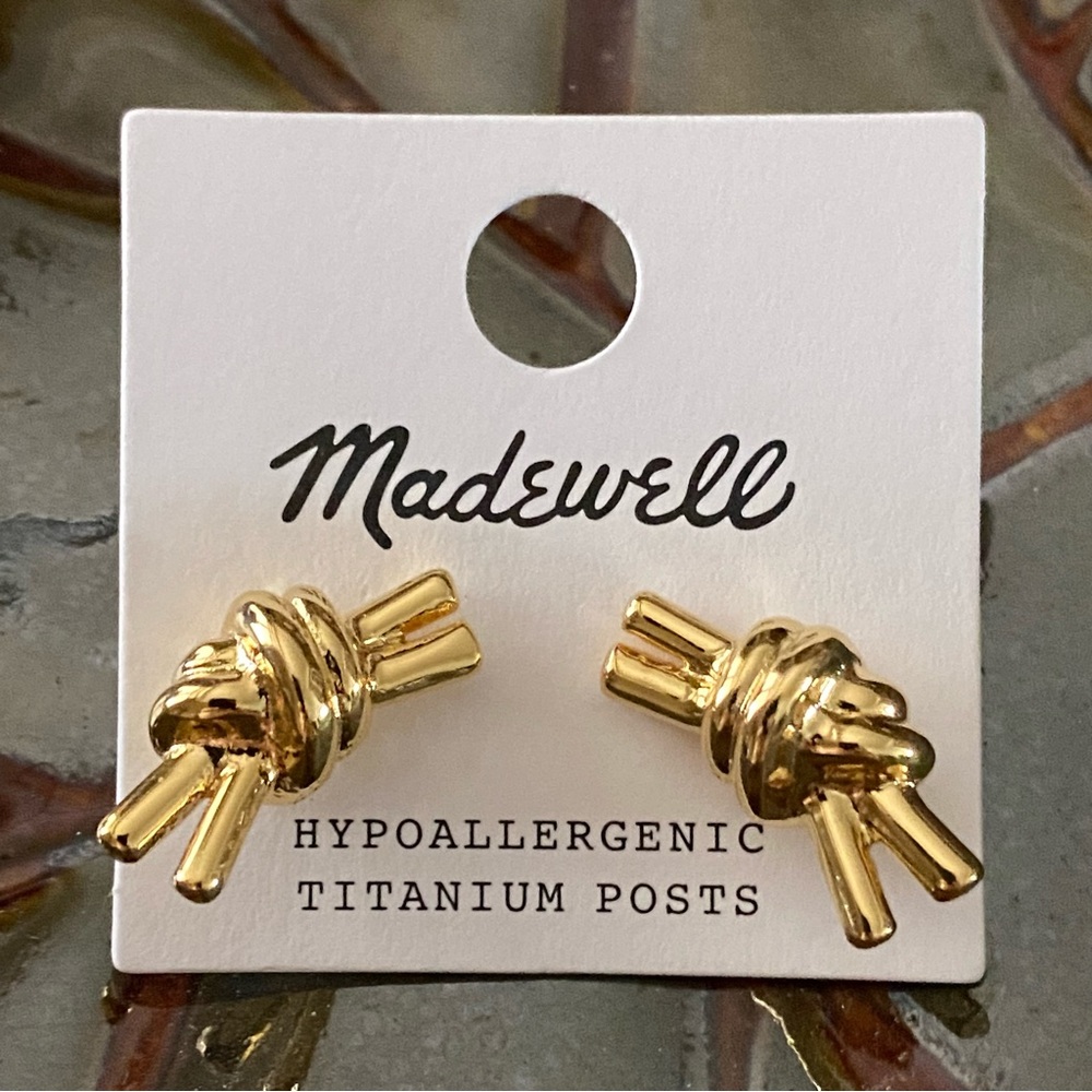 🌹HOST PICK🌹 NWT Madewell Knotted Medium Stud Earrings - Picture 2 of 10